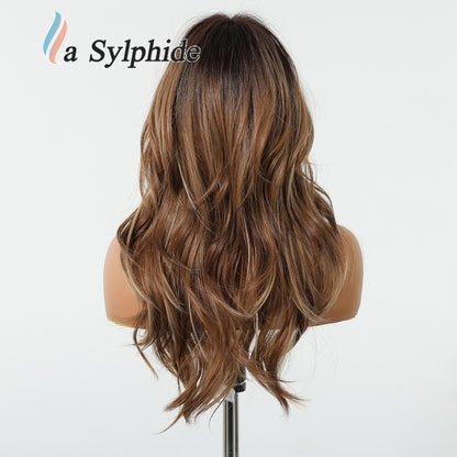 Long Curly Synthetic Hair Wig with Gradient Colors 24inch