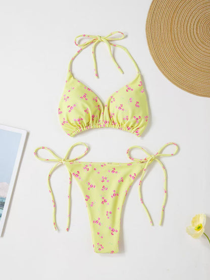 Sexy Lace-Up Bikini Three-Piece Swimsuit