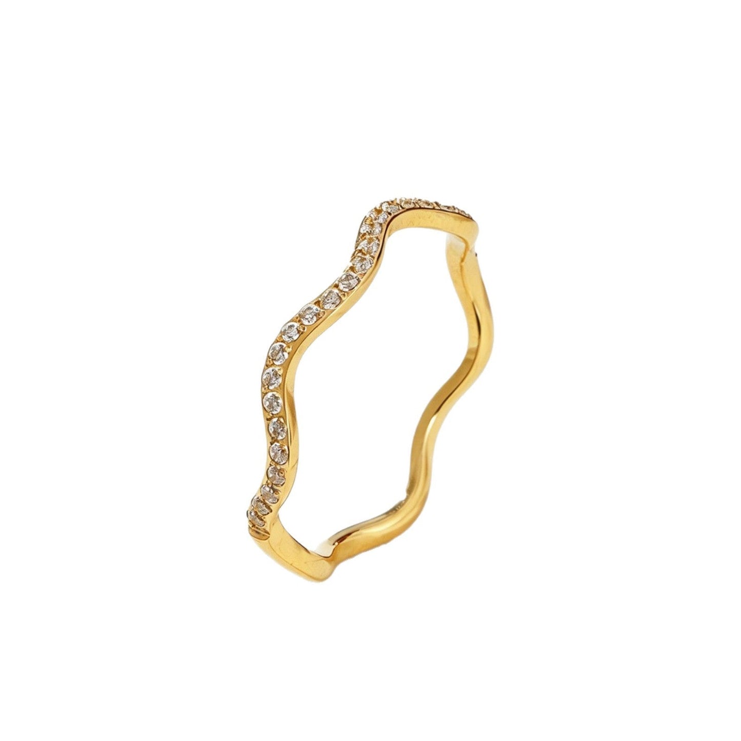 Wavy diamond-studded ring Drip Depot