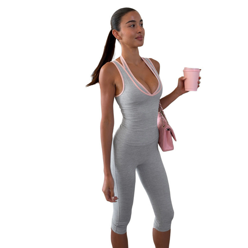 Sleeveless Vest and Shorts Set