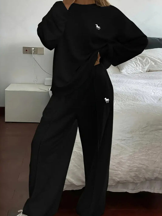 Casual Sweatshirt and Sweatpants Set