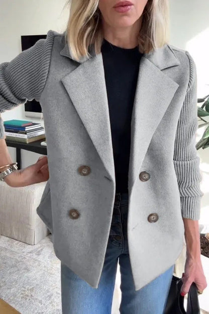 Wool Blend Splicing Jacket