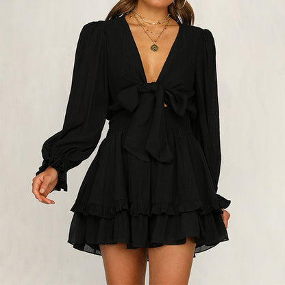 Puff-sleeve dress