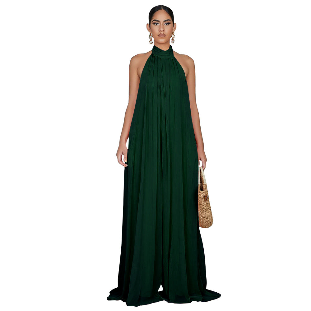 Sleeveless Backless Chiffon Jumpsuit
