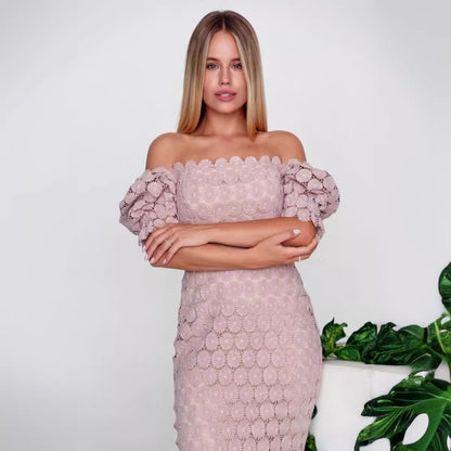 Lace Wrap Midi Dress