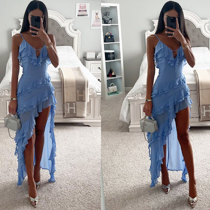 Sleeveless Ruffle Strap Dress
