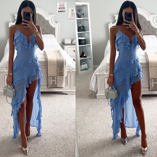 Sleeveless Ruffle Strap Dress