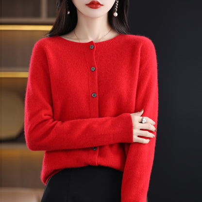 Womens Wool Blend Cardigan Sweater