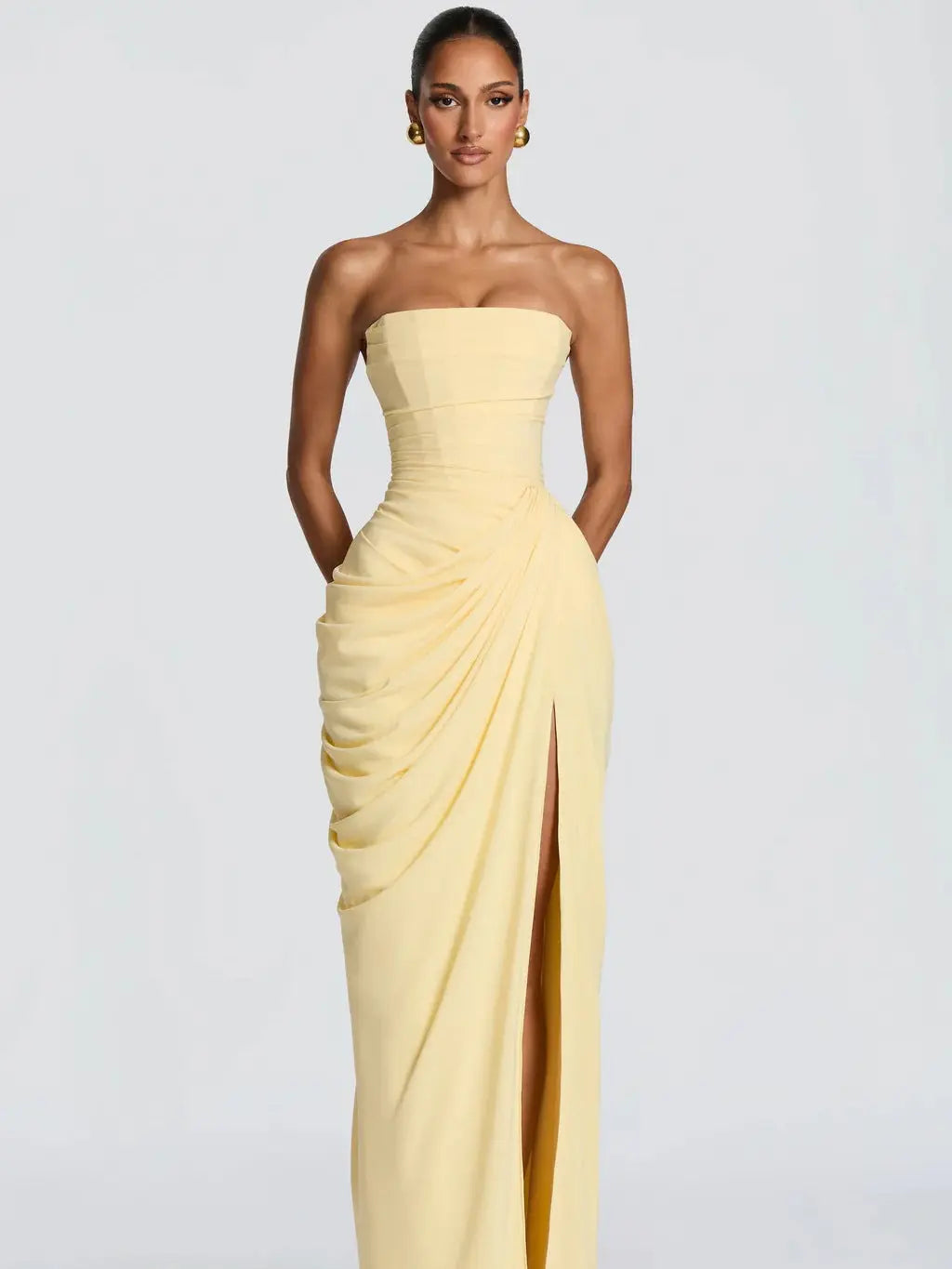 Elegant One Shoulder Evening Gown Drip Depot