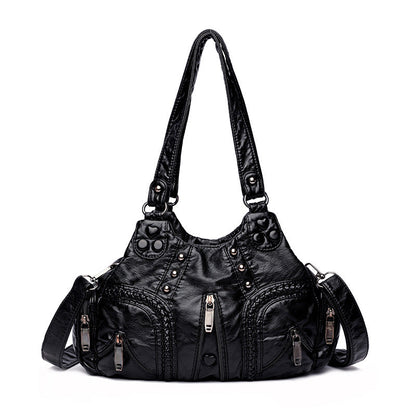 Soft Leather Crossbody Bag with Large Capacity Drip Depot