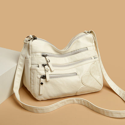 Soft Leather Crossbody Bag with Large Capacity