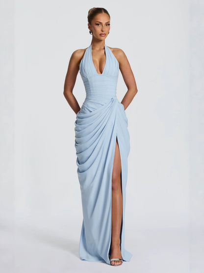 Elegant Halter Neck Evening Gown