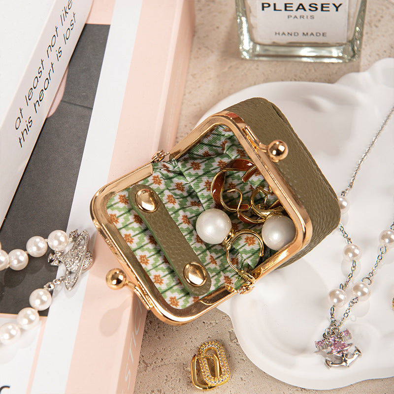Mini Portable Jewelry Storage Box with Zipper Drip Depot