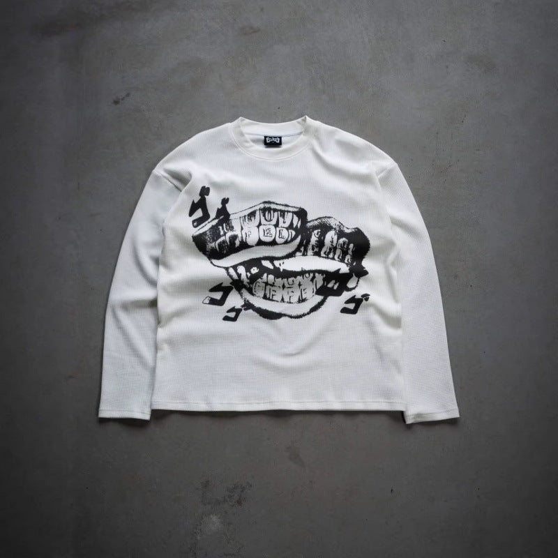 Retro Print Fashion Casual Round Neck Pullover