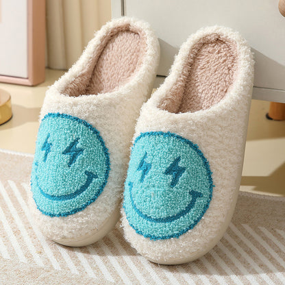 Winter Smiley Face Cotton Slippers