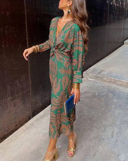 Printed A-Line Womens Dress