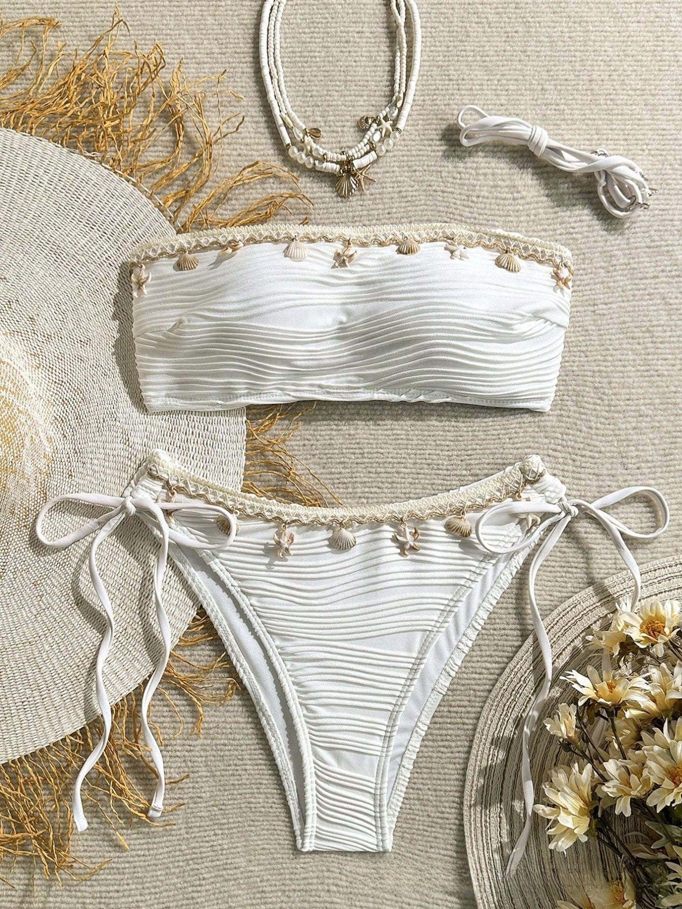 Strapless Shell Bikini Swimwear