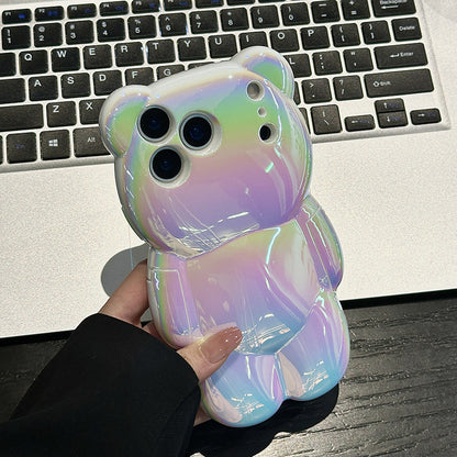 Color Plated Bear Phone Case for iPhone
