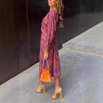 Printed A-Line Womens Dress