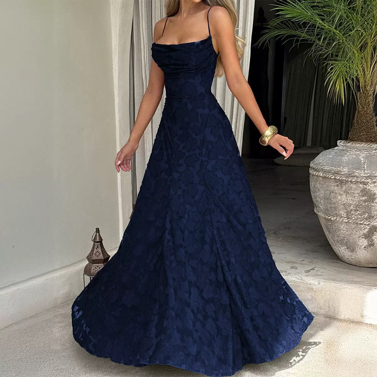 Elegant Lace Backless Evening Dress Drip Depot