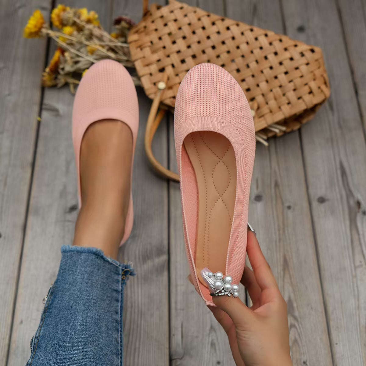 Knitted Flat Bottom Casual Shoes Drip Depot