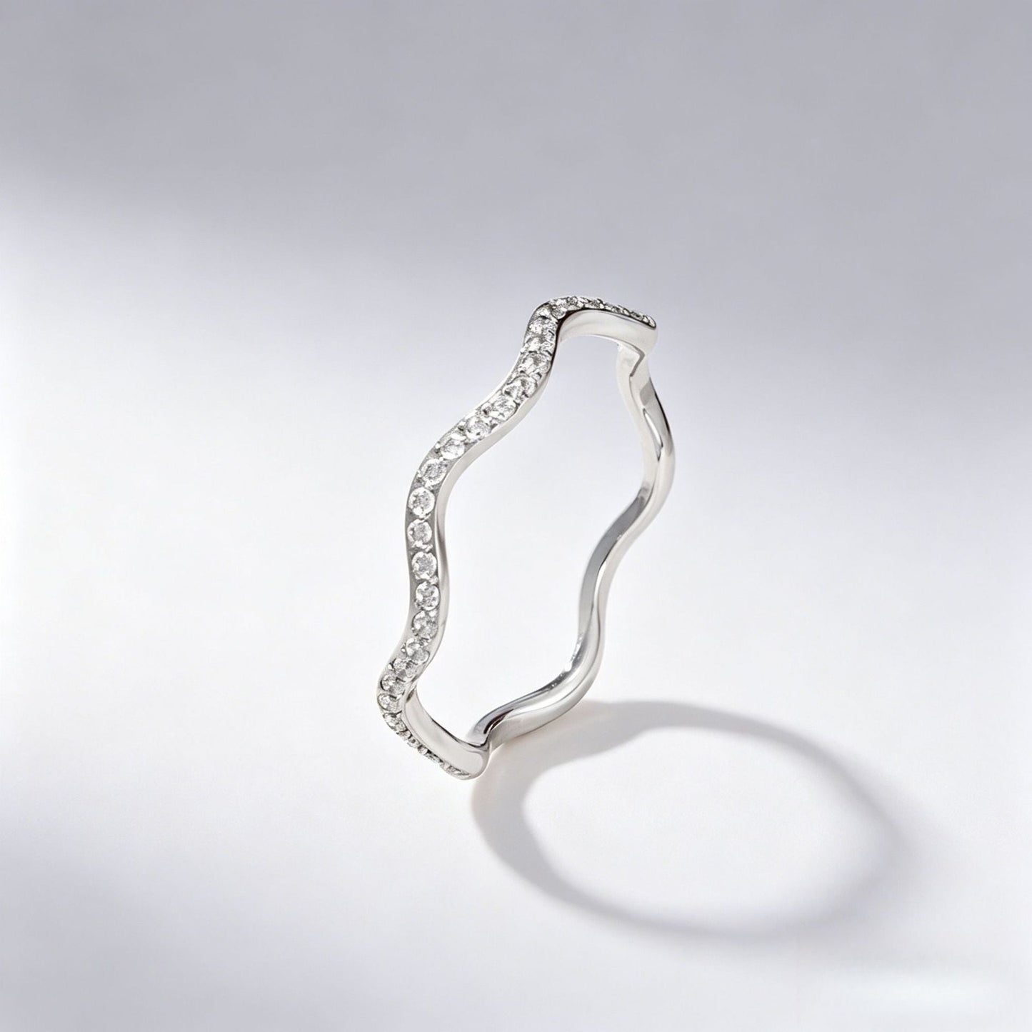 Wavy diamond-studded ring Drip Depot