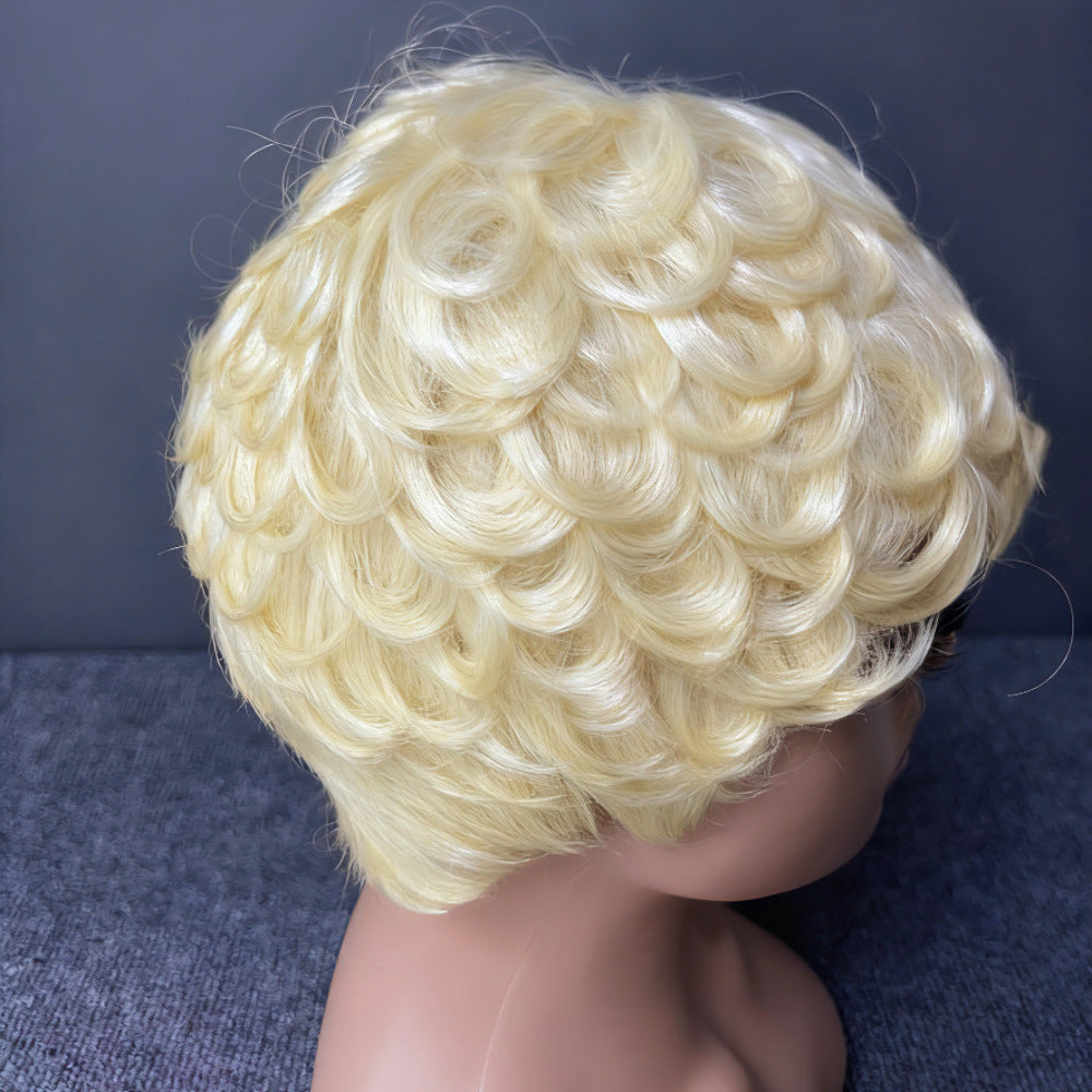 Human Hair Wig with Inner Net Drip Depot