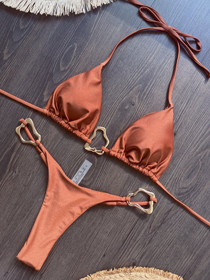 Bikini Swimsuit with Metal Accessories