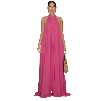 Sleeveless Backless Chiffon Jumpsuit