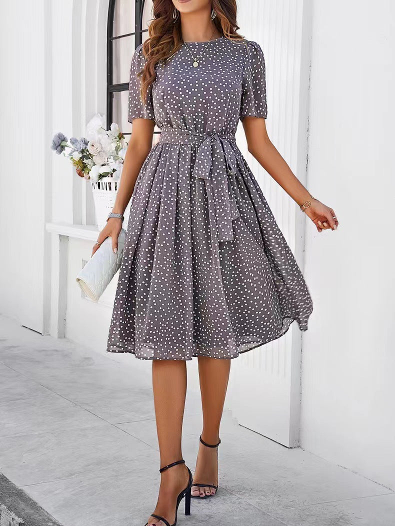 Lace-Up Printed Dress