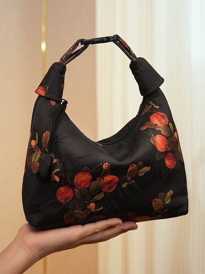 Xiangyunsha Crescent Crossbody Bag with Drawstring