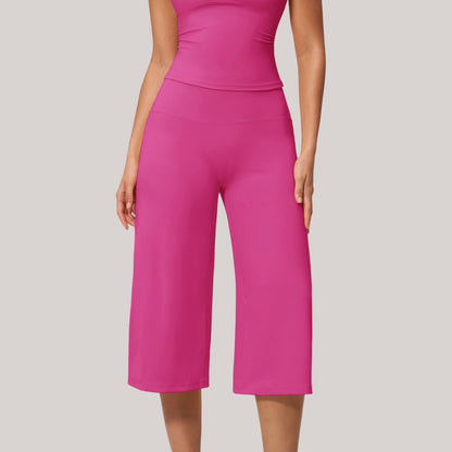 Summer Brushed Fleece Cropped Yoga Pants