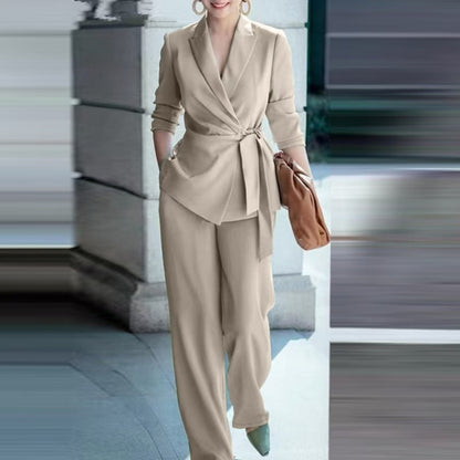 Elegant Tie-Waist Suit Set