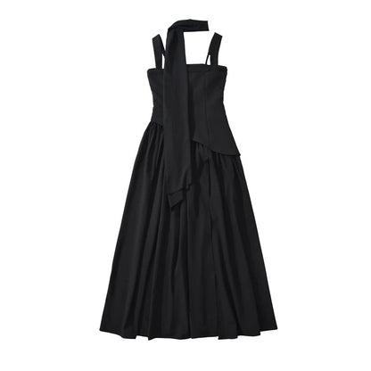 Fitted-waist pleated maxi dress Drip Depot