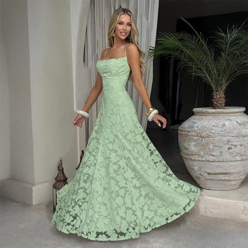 Elegant Lace Backless Evening Dress Drip Depot