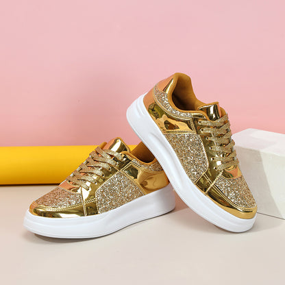 Thick Sole Sequined Casual Sneakers