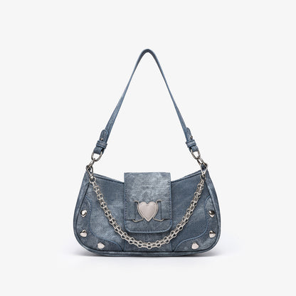 Heart Design Underarm Shoulder Bag