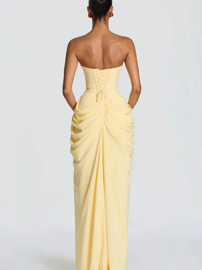 Elegant One Shoulder Evening Gown Drip Depot