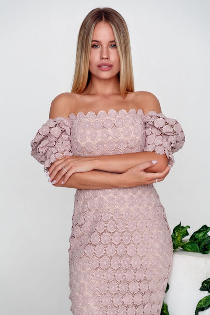 Lace Wrap Midi Dress