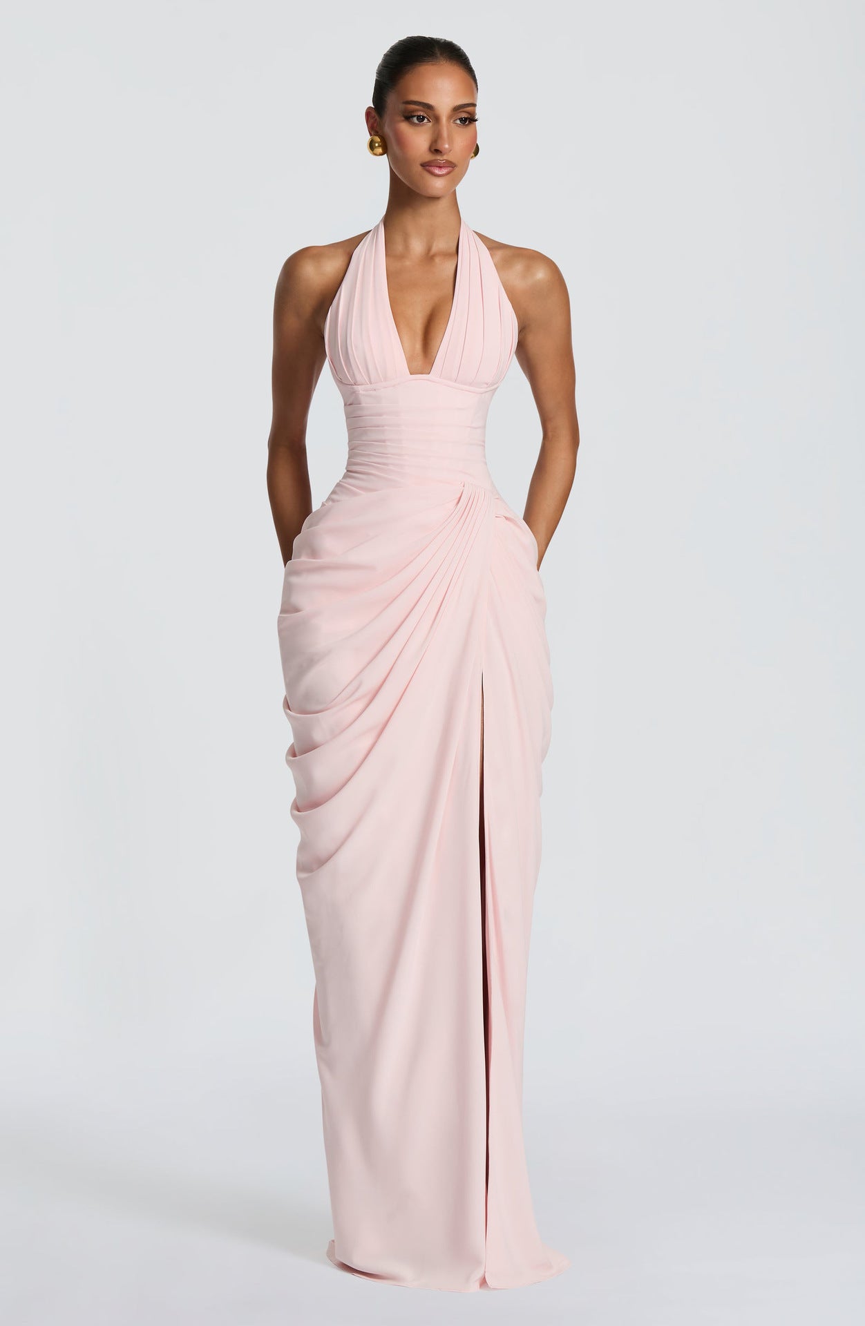 Elegant Halter Neck Evening Gown