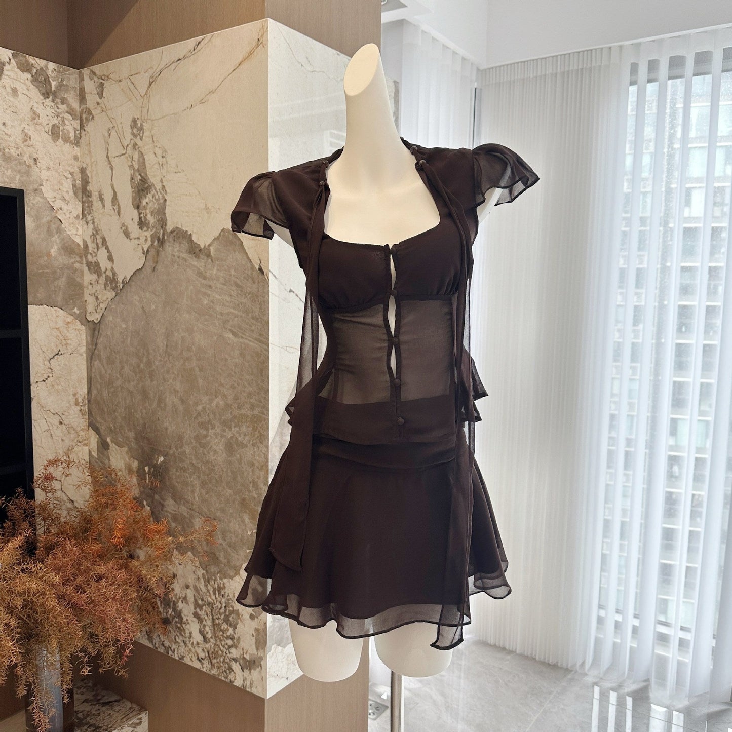 Casual Ruffle Dress Set Drip Depot