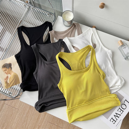 American-Style Racerback Tank Top with Chest Pads