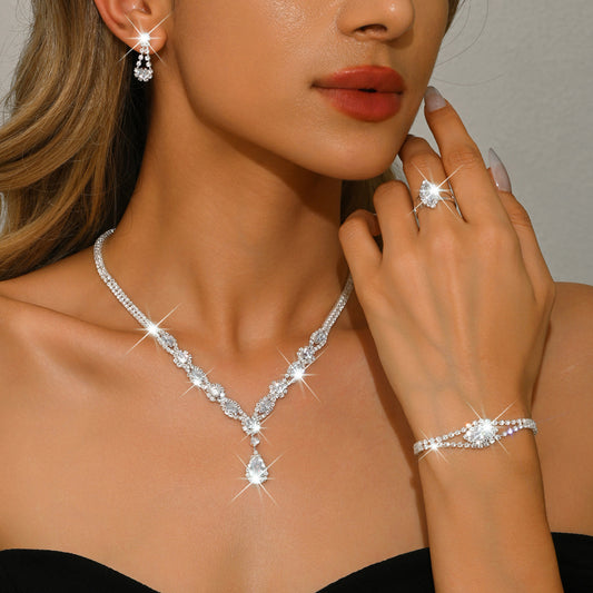 Floral Water Drop Jewelry Set