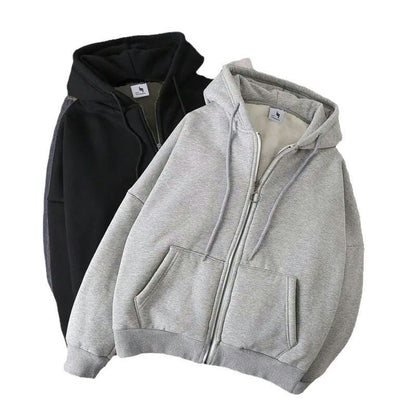 Loose Fit Hooded Zipper Cardigan Drip Depot