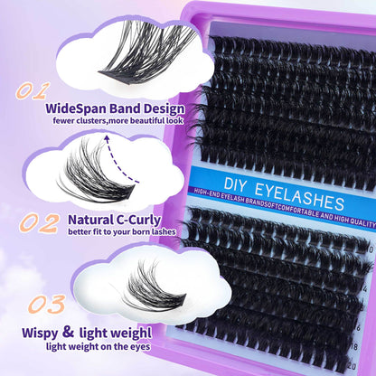 DIY Segmented False Eyelashes Natural Look