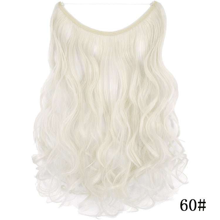 Seamless Fish Line Hair Extension Curly Synthetic Wig