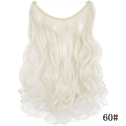 Seamless Fish Line Hair Extension Curly Synthetic Wig