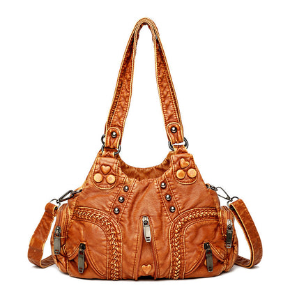 Soft Leather Crossbody Bag with Large Capacity Drip Depot