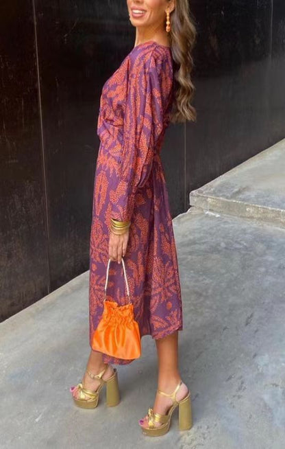 Printed A-Line Womens Dress