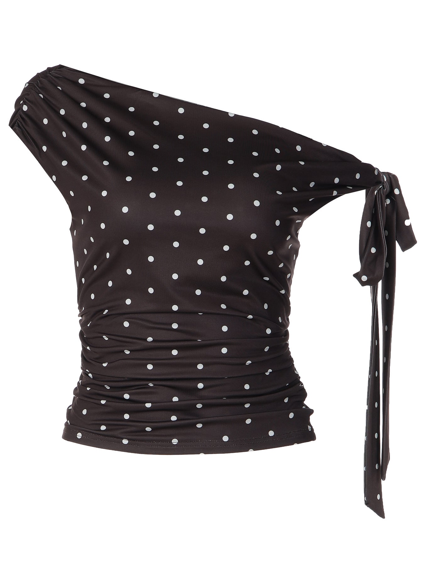 Polka Dot Tie-Up Knit Top